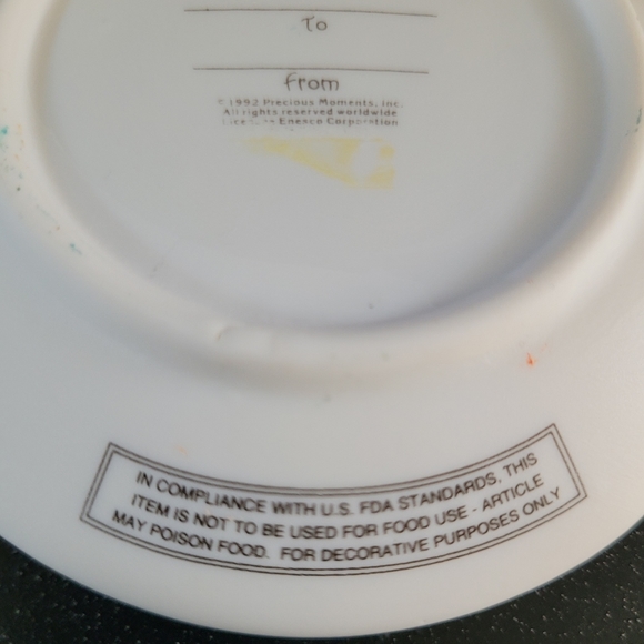 Precious Moments Valentine Plate Nurse X-ray My Heart Is Exposed With Love 4" - Picture 3 of 3